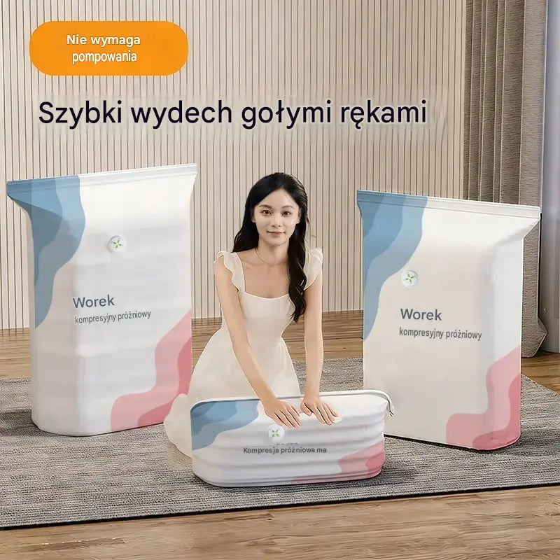 🧳 5 položek za pouhých 630 Kč 💨 Velké, stlačitelné vakuové sáčky: Není potřeba pumpa, nepropustné, ideální pro úsporu místa v kufru i doma ✈️