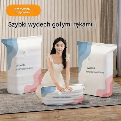 🧳 5 položek za pouhých 630 Kč 💨 Velké, stlačitelné vakuové sáčky: Není potřeba pumpa, nepropustné, ideální pro úsporu místa v kufru i doma ✈️