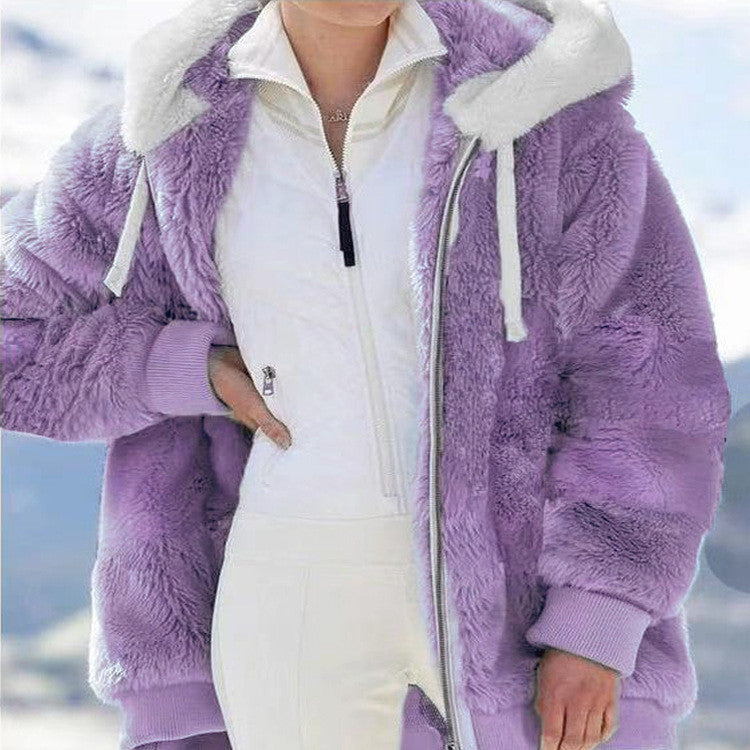 ☃️Limitovaná sleva 39%❄️[S-5XL] Dámská bunda 2026 s kontrastními pruhy z hustého plyše