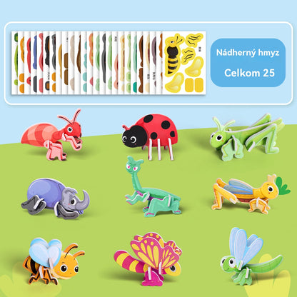 🎁【50 ks.】🌈✨3D vzdelávacie puzzle pre deti