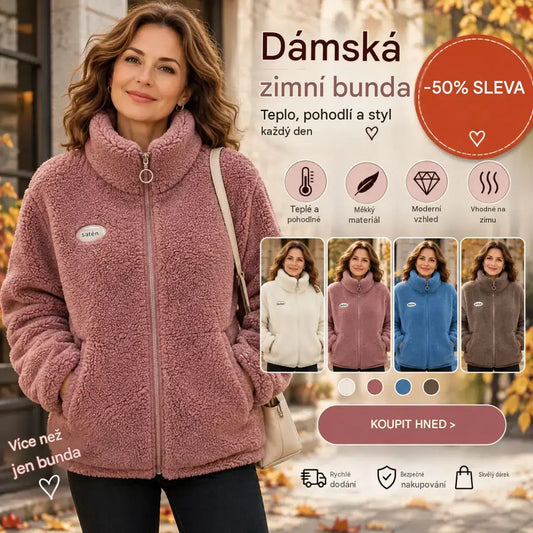 😍 Poloviční cena! 【M-4XL】Zimní fleecová bunda, zesílená beránková bunda, hřejivá vesta