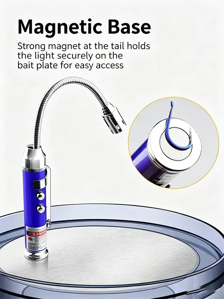 🧲🎣 Kompaktní a přenosná magnetická lampa pro noční rybolov - Lampa pro nabíjení návnad a nástrah