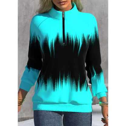 😍 50% sleva 💜【S-5XL】Nová dámská mikina s vysokým výstřihem a gradientními barvami