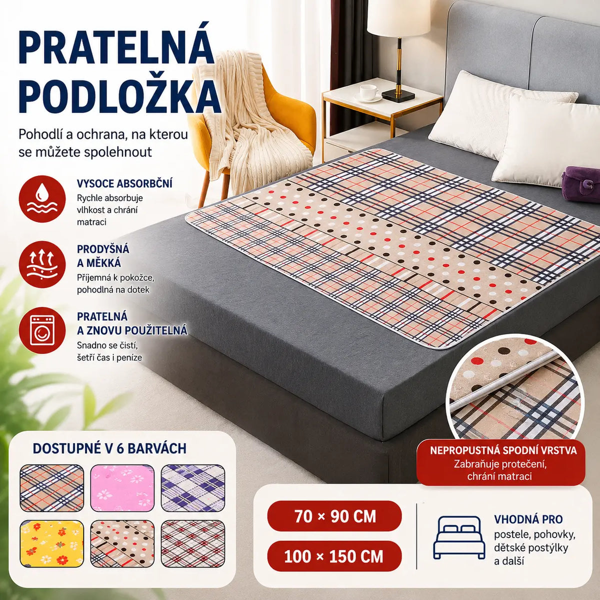 🎈【Kupte 1, získejte 1 zdarma】🛌 Vložka do plenek pro dospělé, pratelná, prodyšná