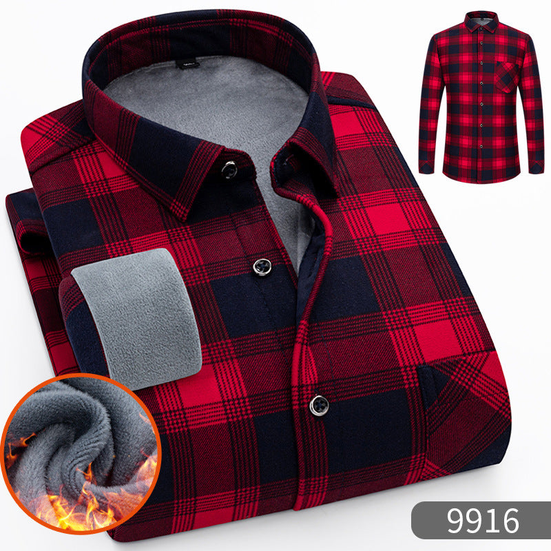 🔥👔【L-5XL】Podzimní zimní teplá košile s dlouhým rukávem