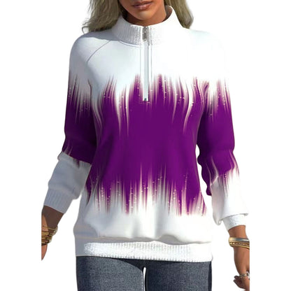 😍 50% sleva 💜【S-5XL】Nová dámská mikina s vysokým výstřihem a gradientními barvami