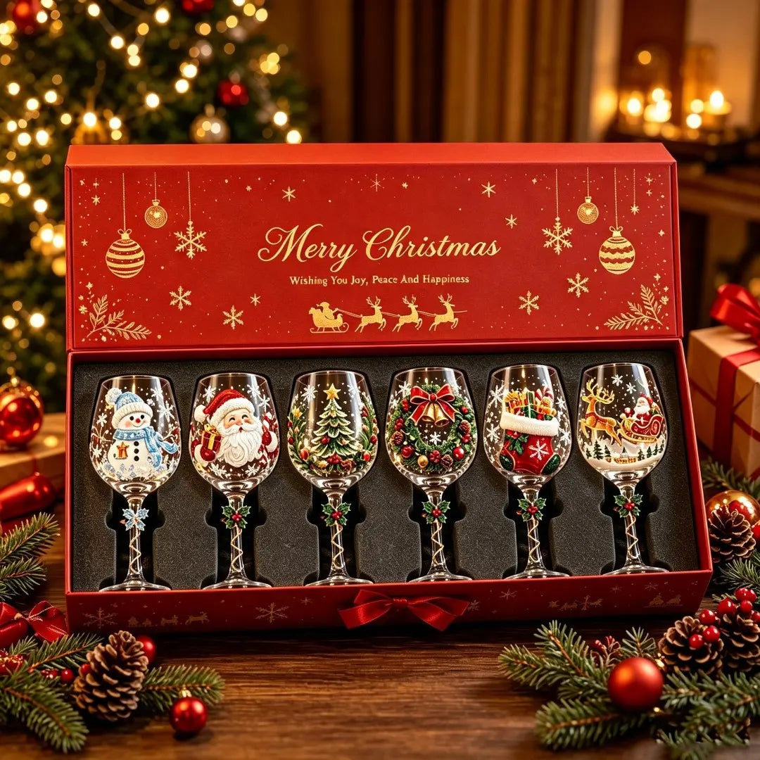🎄✨ Kouzelné vánoční sklenice na víno: Proměňte každý přípitek ve sváteční zážitek! 🥂❤️