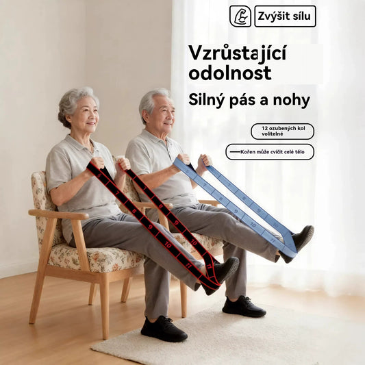 Odporová guma pro budování svalů, protahování nohou a elastická guma pro osoby středního a staršího věku.