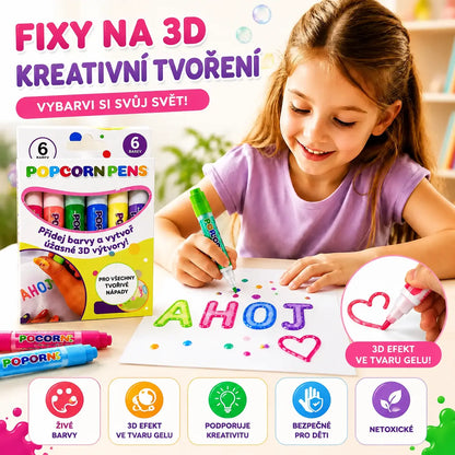 🎁【Kupte 1 a získejte 1 zdarma】Dětské 3D tiskové pero: Malování bublin s motivem popcornu (DIY)