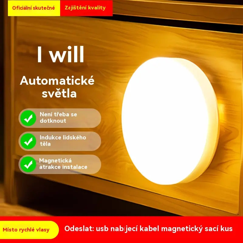 🏡💡【Kupte 2, získejte 3 zdarma】Inteligentní LED světlo, které detekuje lidské tělo, snadno se nabíjí a je praktické