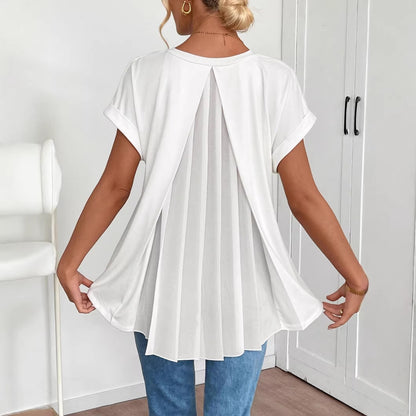 🔥【S-3XL】 Tričko s krátkým rukávem s jednobarevným patchworkem