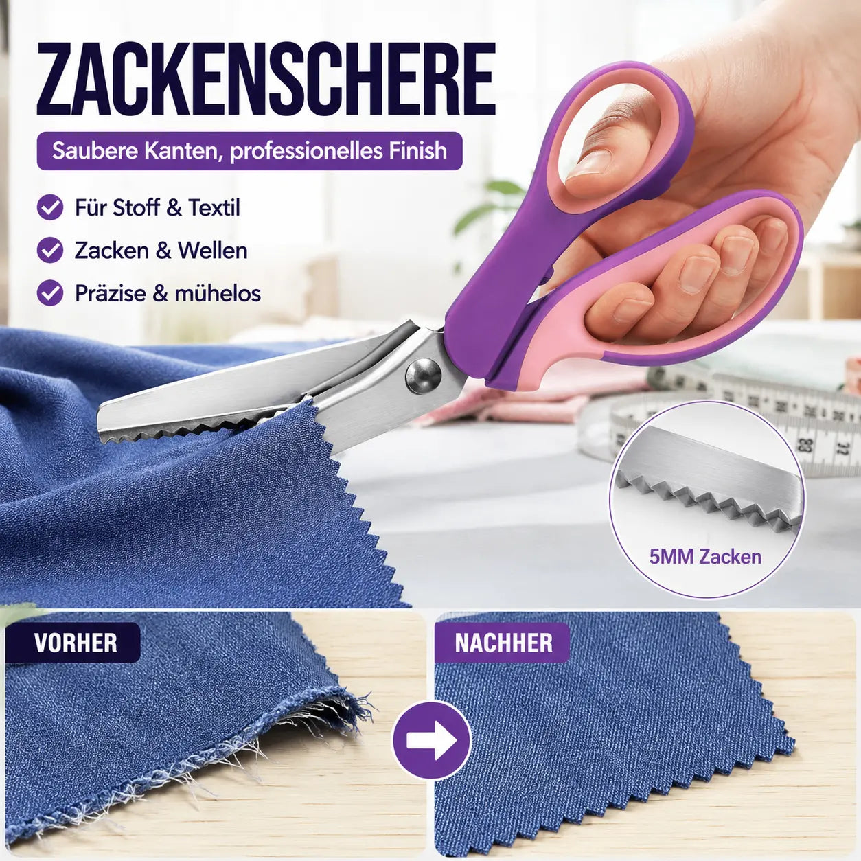 ✂️✨Víceúčelové cikcakové nůžky, vroubkované nůžky🧵