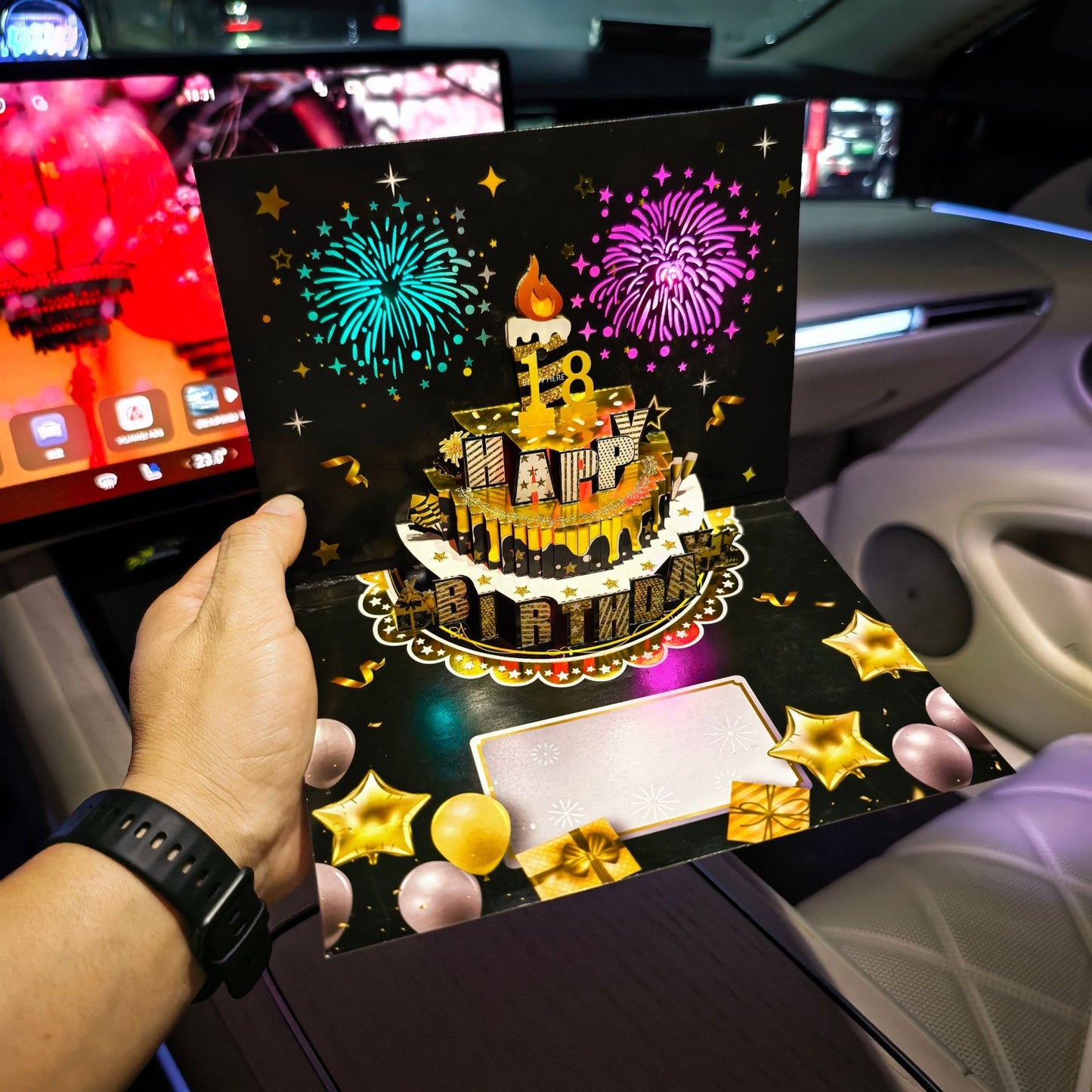🔥SOBOTNÍ VÝPRODEJ S 70% SLEVOU!!🎉3D vyskakovací hudební narozeninová karta se světly a písní🎵🎂