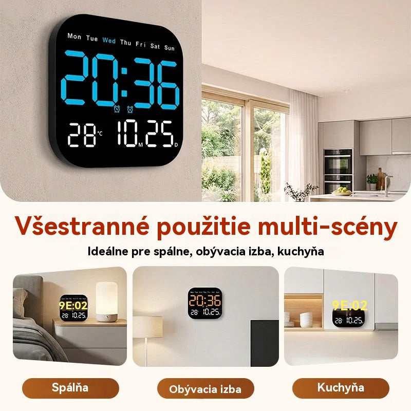 Časově omezená 40% sleva! Digitální hodiny do domácnosti a kanceláře – jemné buzení, rozlučte se s rušivými budíky! Nastavitelný jas, tichý provoz v noci. Zobrazuje také teplotu. Spolehlivý společník pro váš každodenní život. 🌙