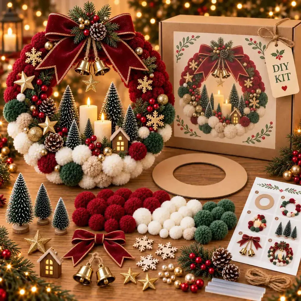 🎄🎁🏵Sada na výrobu vánočního věnce – sváteční dekorace