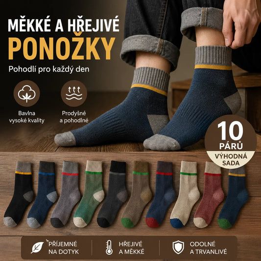 😍🧦【10 párů】Antibakteriální, deodorizační a hřejivé vlněné ponožky na podzim a zimu.