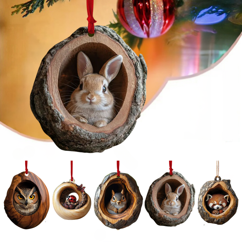 【5kusů】🎄Dekorace na vánoční stromeček zvířátka. drobné zvířecí ozdoby