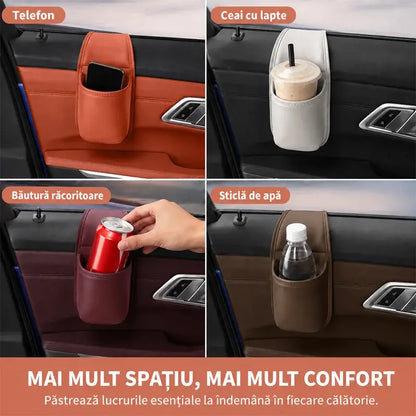 🚗 Prostornější a uklizenější interiér vozu! Držáky na kelímky/na nápoje/na telefon z pravé kůže (snadno se instalují na čelní sklo/kupte jeden a druhý zdarma - kupte dva a jeden zdarma)! ✨