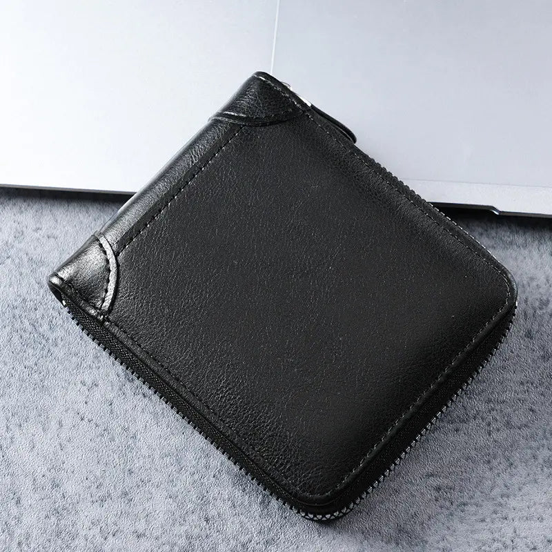 ✨🎁Retro pánská peněženka z umělé kůže se zipem, pouzdrem na karty/skládací peněženkou na mince.