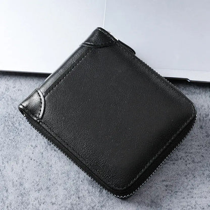 ✨🎁Retro pánská peněženka z umělé kůže se zipem, pouzdrem na karty/skládací peněženkou na mince.