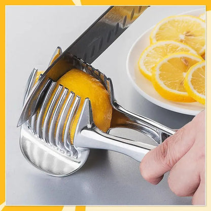 【Kupte 1, získejte 1 zdarma】🍋Kreativní kuchyňský kráječ, ruční kráječ z hliníkové slitiny potravinářské kvality, držák pro rychlé krájení citronů, rajčat, cibule a měkkého ovoce a zeleniny