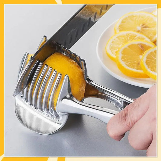 【Kupte 1, získejte 1 zdarma】🍋Kreativní kuchyňský kráječ, ruční kráječ z hliníkové slitiny potravinářské kvality, držák pro rychlé krájení citronů, rajčat, cibule a měkkého ovoce a zeleniny