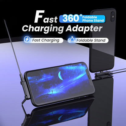 Adaptér s držákem telefonu typu C pro nabíjení, kompatibilní s multifunkčním skládacím stojánkem Apple iPhone 15, rychlé nabíjení 240 W.