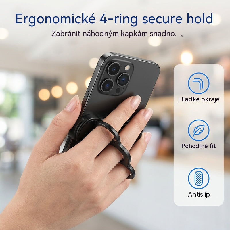 【Kupte 1, získejte 1 zdarma】📢📢50% SLEVA !! ⏰Multifunkční magnetický držák a stojánek na telefon se 4 kroužky