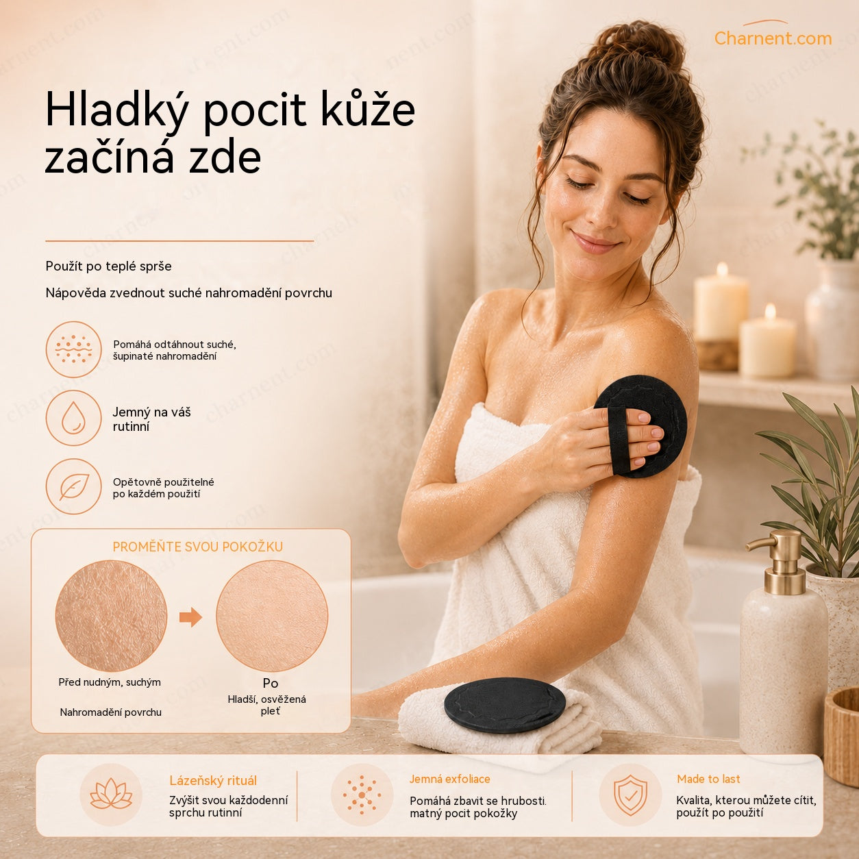🥳HORKÝ VÝPRODEJ 2026🥳💞VYPRODÁNO 50 000+!🌸🧖‍♀️ SLEVA 50 %! Peelingové koupelové podložky – Jemně odlupují odumřelé buňky, uvolňují póry a odhalují zářivou pleť. Odolná guma, snadno se oplachuje. S trochou peelingu vydrží dlouho! ✨🛀