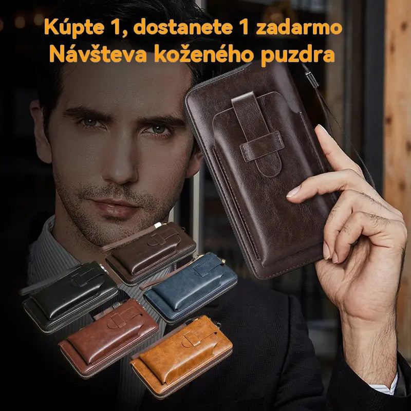 💼Nová ručně vyrobená multifunkční pánská peněženka z pravé kůže