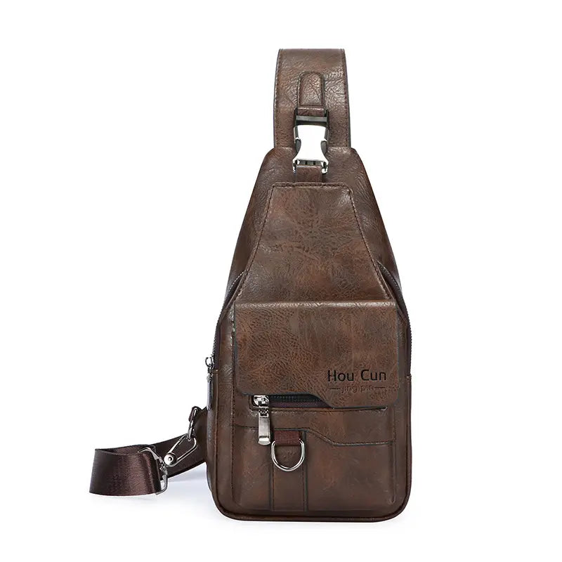 🎒 Nepromokavá taška přes rameno z pravé kůže v retro stylu: nezbytný doplněk pro každodenní dojíždění.