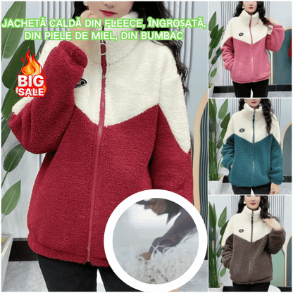 🔥【Kupte jeden, druhý dostanete zdarma】🐏【M-4XL】Zimní fleecová bunda, bavlněná bunda, zesílená bavlněná bunda z jehněčí vlny, teplá bunda