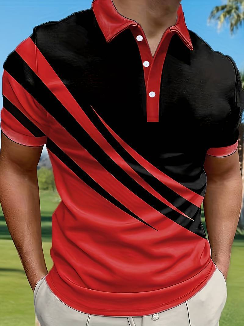 🔥【Kúpte 1 a získajte 1 zadarmo】👔【S-6XL】Nová letná pánska pruhovaná 3D košeľa POLO s potlačou