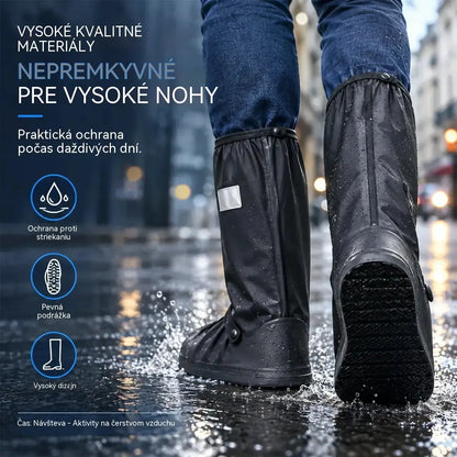 ☔Nejlepší ochrana před deštěm! Vysoké nepromokavé návleky na boty (výška 40 cm)! Silná protiskluzová podrážka · Odolné PVC · K dispozici v černé a průhledné barvě!