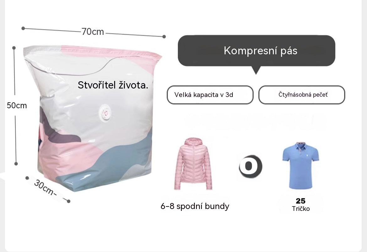 👕📦【🔥5 kusů 590 Kč】Kompresní sáčky na uložení oblečení, nevyžadují vysávání, zesílená konstrukce.