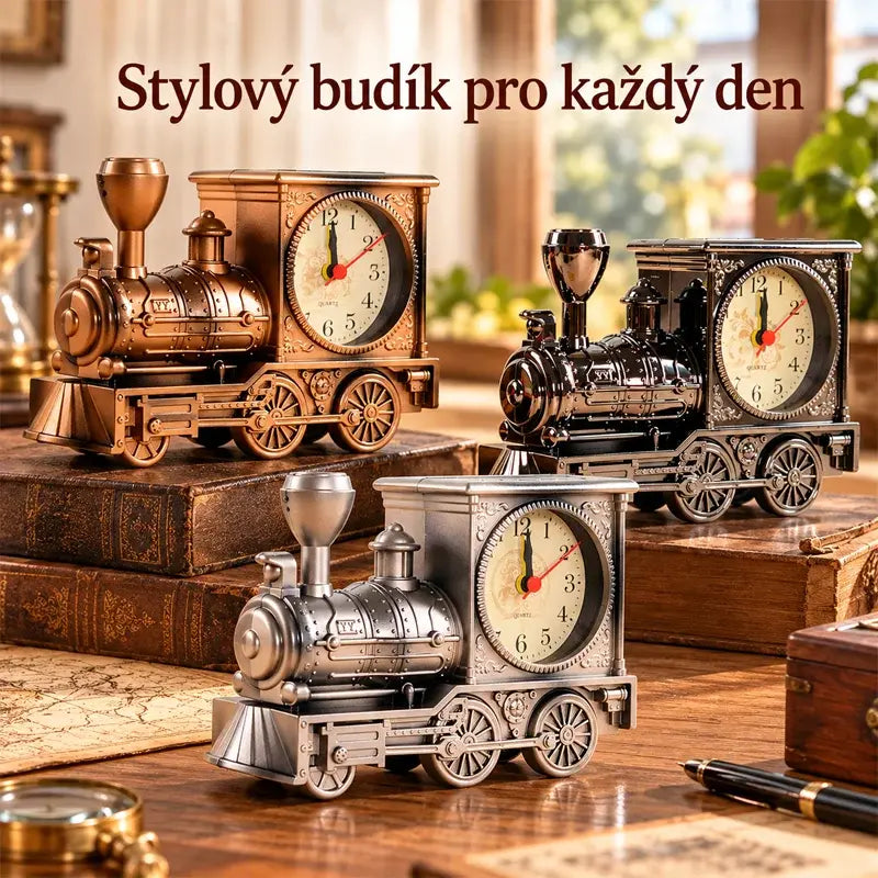 ⏰🚆Kreativní retro budík ve tvaru vlaku, stylový plastový model, dárek k dekoraci do domácnosti.