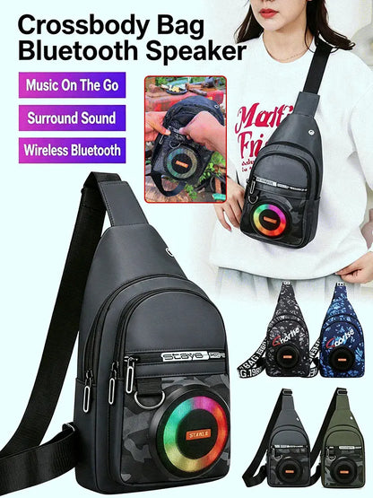 ✨🎒Nová taška přes rameno, voděodolná outdoorová taška s Bluetooth reproduktorem.