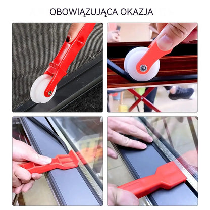 【1 sada 4 ks】Instalace okenní síťky Těsnicí páska na okno Přítlačné kolečko Nástroj pro instalaci těsnicí pásky na okno