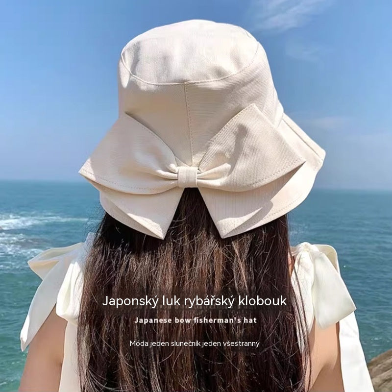 👒 Letní výprodej ☀️ Dámský klobouk s širokým okrajem a mašlí