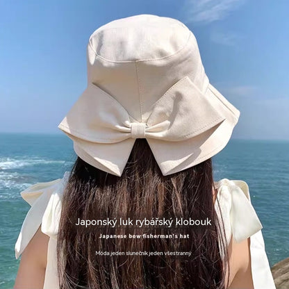 👒 Letní výprodej ☀️ Dámský klobouk s širokým okrajem a mašlí