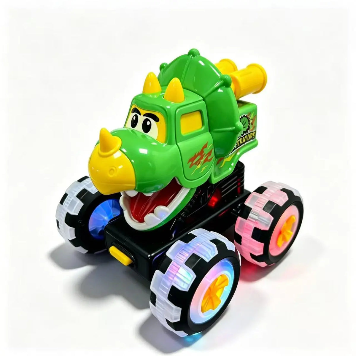 🦖🚗 Auto s dinosaurem a funkcí startování stisknutím: lehkým stisknutím se rozjede za doprovodu blikajících světel a zábavného řevu ✨🎮