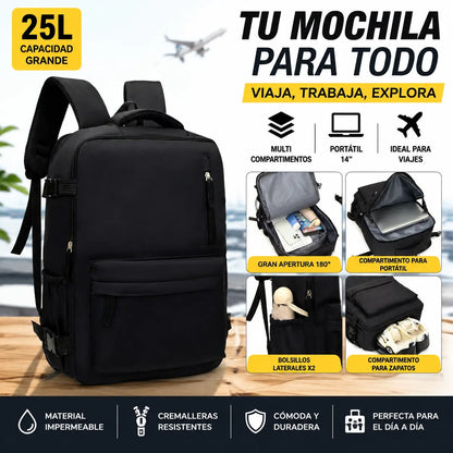 🎒✈️ Velkokapacitní ruční batoh na krátké lety, vhodný pro muže i ženy.