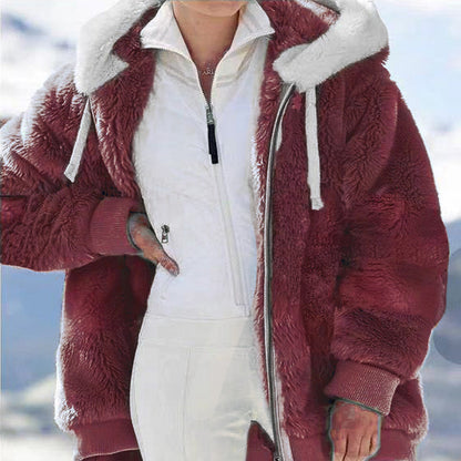 ☃️Limitovaná sleva 39%❄️[S-5XL] Dámská bunda 2026 s kontrastními pruhy z hustého plyše