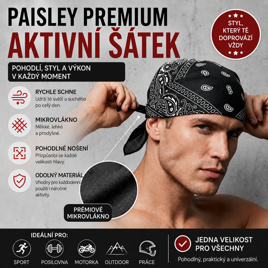 🔥✨【Kupte 3 kusy a získejte 3 zdarma, sada 6 kusů】Klasická čelenka pro motocyklisty a sportovce