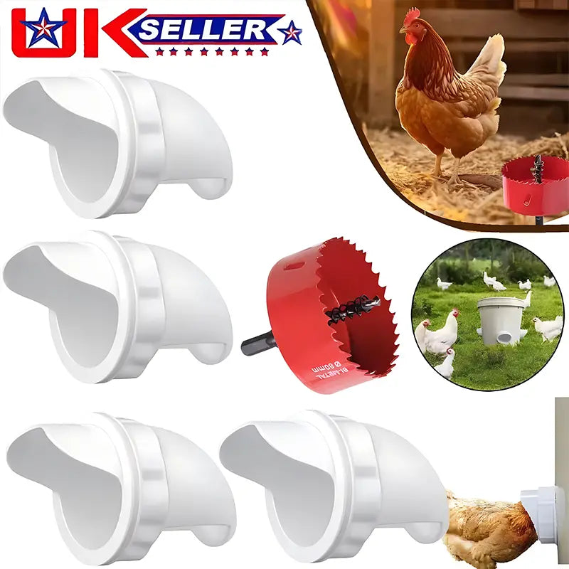 🐓【Děrovač + krmítko】Automatické krmítko pro kuřata, kachny a husy