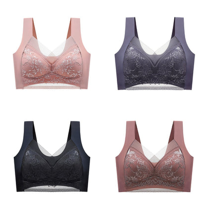 👙✨【4dílná sada】Pohodlná bezešvá dámská podprsenka z elegantní krajky