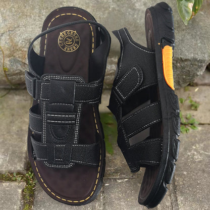 🔥👟 (SLEVA 50 %)【Velikost 38 ~ 44】 Ručně vyrobené pánské plážové sandály z měkké kůže s protiskluzovou úpravou