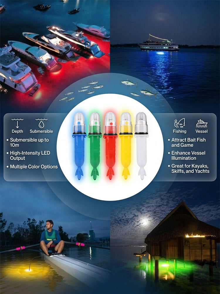 🚨🐟LED světlo na přitahování ryb 3V podvodní světlo na přitahování ryb, speciální signální světlo