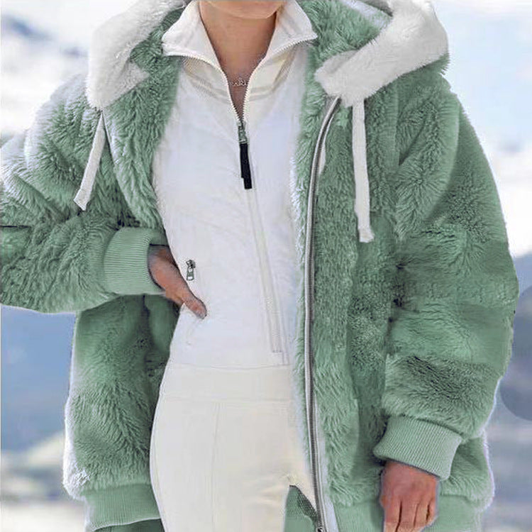 ☃️Limitovaná sleva 39%❄️[S-5XL] Dámská bunda 2026 s kontrastními pruhy z hustého plyše
