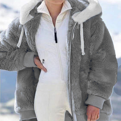 ☃️Limitovaná sleva 39%❄️[S-5XL] Dámská bunda 2026 s kontrastními pruhy z hustého plyše